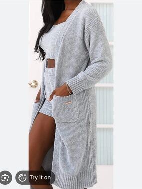 Lounge Underwear Long Ultra Comfort Chenille Cardigan